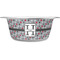 Red & Gray Polka Dots Stainless Steel Dog Bowl - Large (Personalized)