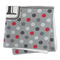 Red & Gray Polka Dots Microfiber Dish Rag - FOLDED (square)