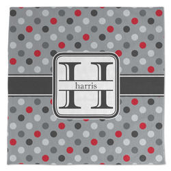 Red & Gray Polka Dots Microfiber Dish Towel (Personalized)