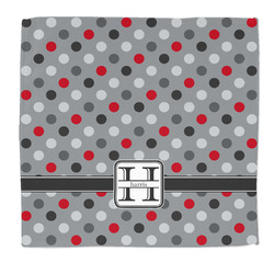 Red & Gray Polka Dots Microfiber Dish Rag (Personalized)