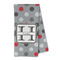 Red & Gray Polka Dots Microfiber Dish Towel - FOLD