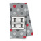 Red & Gray Polka Dots Kitchen Towel - Microfiber (Personalized)