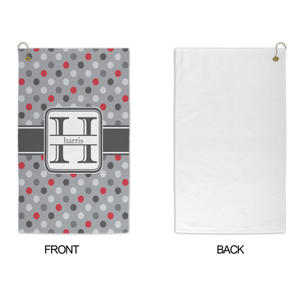 Red & Gray Polka Dots Microfiber Golf Towels - APPROVAL