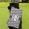 Red & Gray Polka Dots Microfiber Golf Towels - Small - LIFESTYLE