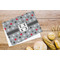 Red & Gray Polka Dots Microfiber Kitchen Towel - LIFESTYLE