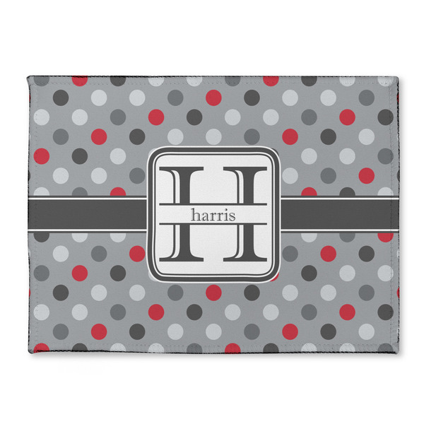 Custom Red & Gray Polka Dots Microfiber Screen Cleaner (Personalized)