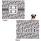 Red & Gray Polka Dots Microfleece Dog Blanket - Large- Front & Back