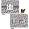 Red & Gray Polka Dots Microfleece Dog Blanket - Regular - Front & Back