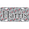 Red & Gray Polka Dots Personalized Mini License Plate