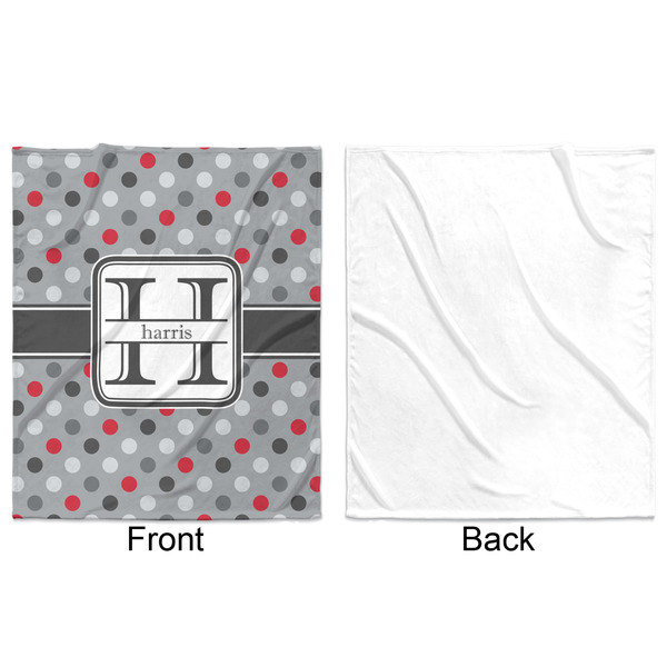 Red & Gray Polka Dots Minky Blanket - 50"x60" - Single Sided - Front & Back