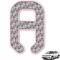 Red & Gray Polka Dots Monogram Car Decal