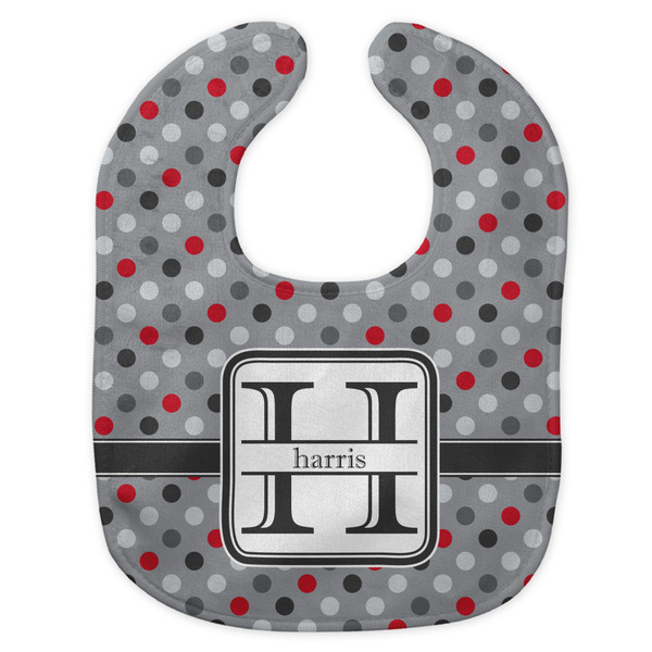 Red & Gray Polka Dots New Bib Flat Approval
