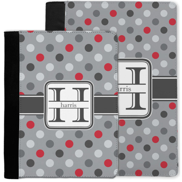 Red & Gray Polka Dots Notebook Padfolio - MAIN