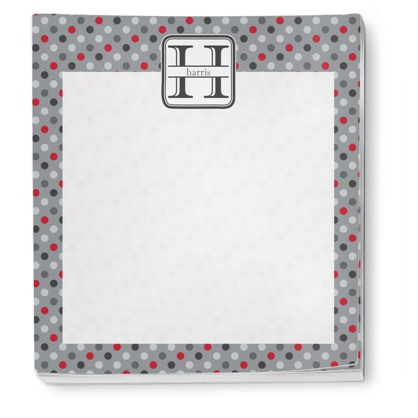 Red & Gray Polka Dots Notepad - Apvl