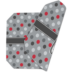 Red & Gray Polka Dots Dining Table Mat - Octagon (Double-Sided) w/ Name and Initial