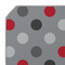 Red & Gray Polka Dots Octagon Placemat - Single front (DETAIL)