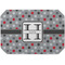 Red & Gray Polka Dots Octagon Placemat - Single front