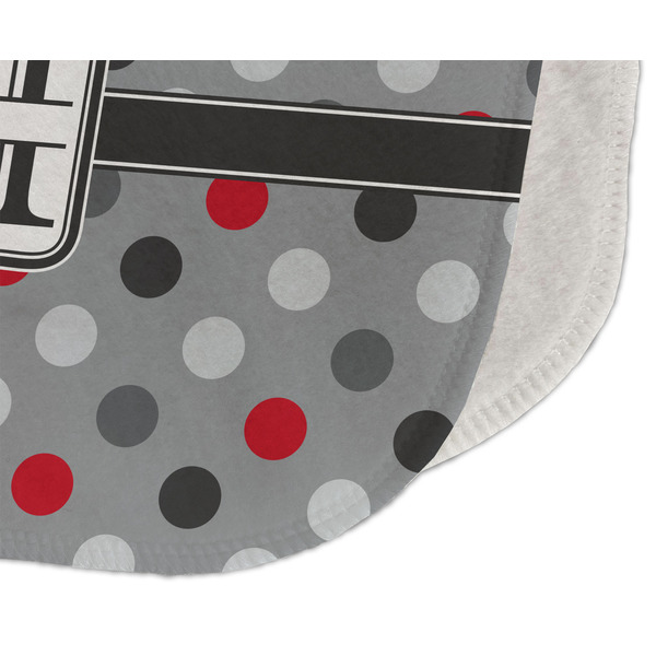 Red & Gray Polka Dots Old Burp Detail