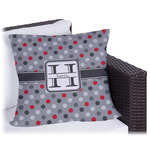 Red & Gray Polka Dots Outdoor Pillow - 20" (Personalized)