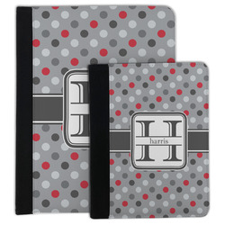 Red & Gray Polka Dots Padfolio Clipboard (Personalized)