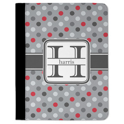 Red & Gray Polka Dots Padfolio Clipboard - Large (Personalized)