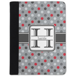 Red & Gray Polka Dots Padfolio Clipboard - Small (Personalized)