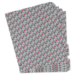 Red & Gray Polka Dots Binder Tab Divider - Set of 5 (Personalized)