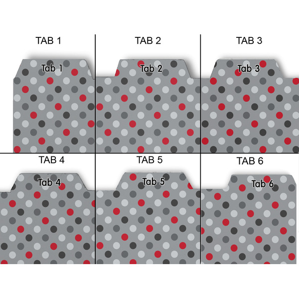 Red & Gray Polka Dots Page Dividers - Set of 6 - Approval