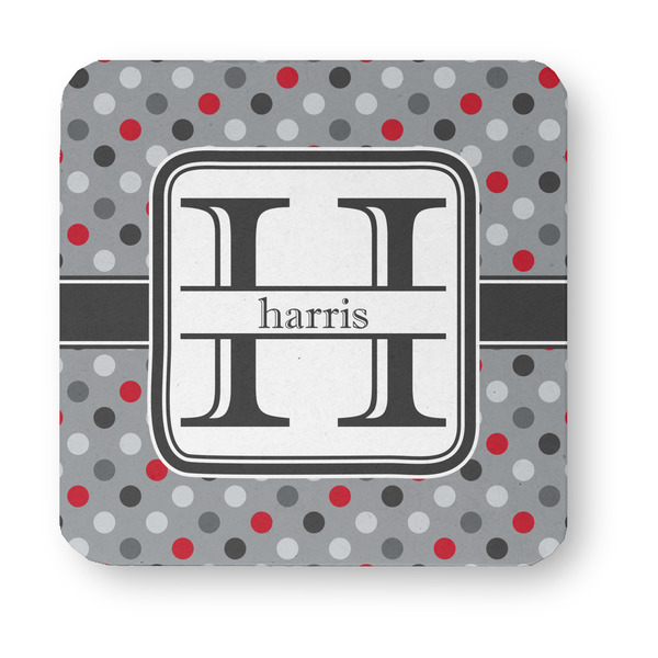 Red & Gray Polka Dots Paper Coasters - Approval