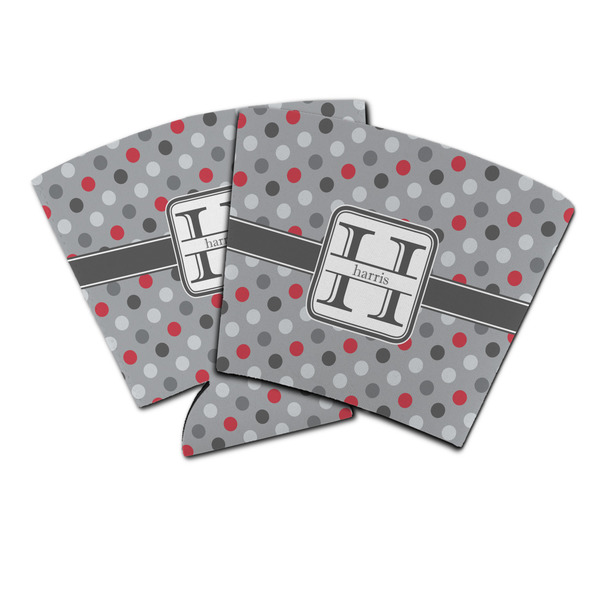 Custom Red & Gray Polka Dots Party Cup Sleeve (Personalized)