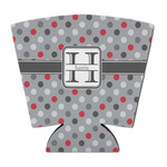 Red & Gray Polka Dots Party Cup Sleeve - with Bottom (Personalized)