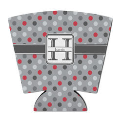 Red & Gray Polka Dots Party Cup Sleeve - with Bottom (Personalized)
