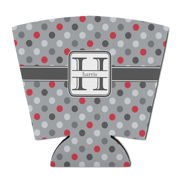 Custom Red & Gray Polka Dots Party Cup Sleeve - with Bottom (Personalized)