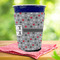 Red & Gray Polka Dots Party Cup Sleeves - with bottom - Lifestyle
