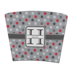 Red & Gray Polka Dots Party Cup Sleeve - without bottom (Personalized)