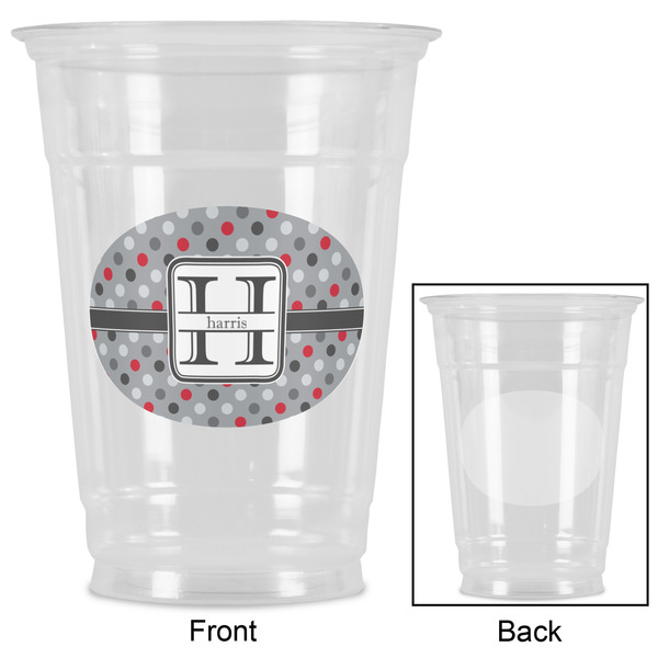 Red & Gray Polka Dots Party Cups - 16oz - Approval