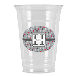Red & Gray Polka Dots Party Cups - 16oz (Personalized)