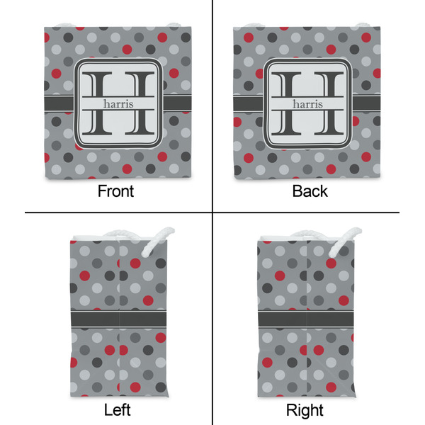 Red & Gray Polka Dots Party Favor Gift Bag - Matte - Approval