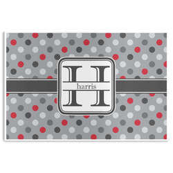 Red & Gray Polka Dots Disposable Paper Placemats (Personalized)