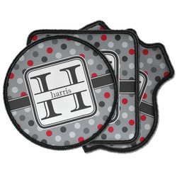 Red & Gray Polka Dots Iron on Patches (Personalized)