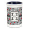 Red & Gray Polka Dots Ceramic Pencil Holders - Blue