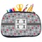 Red & Gray Polka Dots Neoprene Pencil Case - Medium w/ Name and Initial