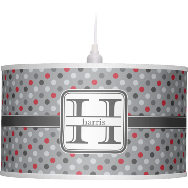 Red & Gray Polka Dots Pendant Lamp Shade
