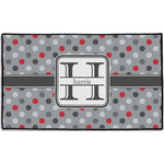 Red & Gray Polka Dots Door Mat - 60"x36" (Personalized)