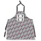 Red & Gray Polka Dots Apron Without Pockets w/ Name and Initial