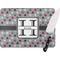 Red & Gray Polka Dots Rectangular Glass Cutting Board (Personalized)