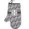 Red & Gray Polka Dots Personalized Oven Mitt - Left