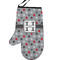 Red & Gray Polka Dots Left Oven Mitt (Personalized)