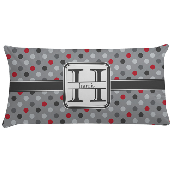 Custom Red & Gray Polka Dots Pillow Case (Personalized)