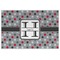 Red & Gray Polka Dots Personalized Placemat (Back)